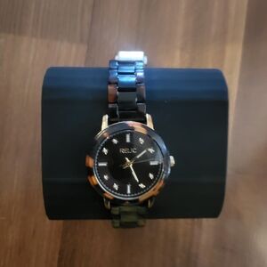 Relic Men's Watch with Black and Gold Accents